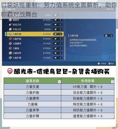 口袋妖怪重制:努力值系统全面解析,助你称霸对战舞台